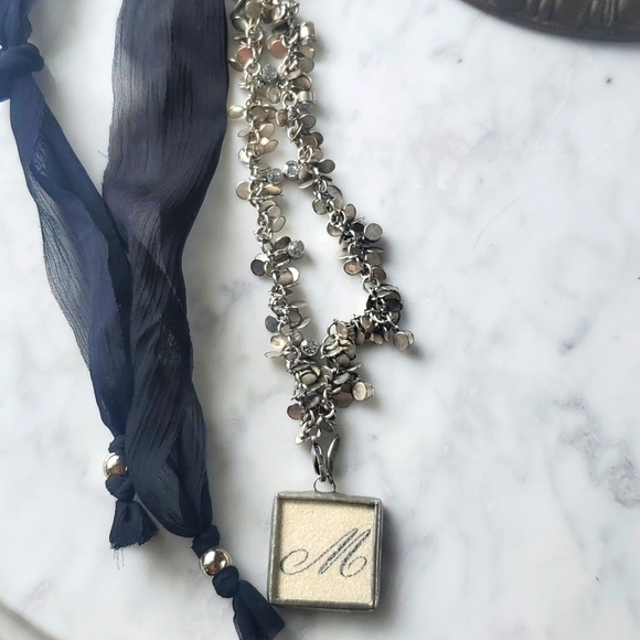 Jewel Kade Rhinestone Intial M Necklace - Picture 5 of 8